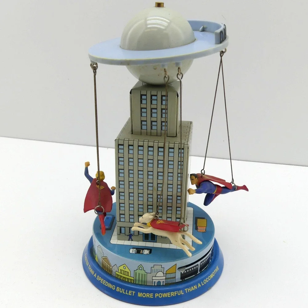 Superman Classic Tin Carousel Toy Schylling 2001 Krypto Streaky Supergirl